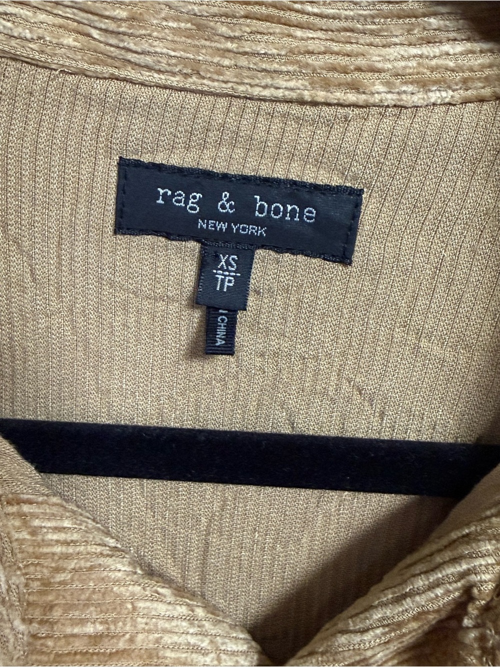 rag & bone Gold Velvet Corduroy Button Down Shirt Oversized - Picture 3 of 7